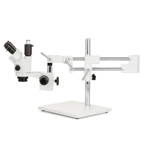 Image of AmScope - 3.5X-45X Simul-Focal Stereo Lockable Zoom Microscope on Dual Arm Boom Stand - SM-4NTPX