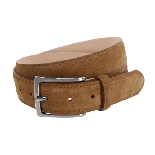 Trafalgar Men's Armando Italian Suede 35mm Feathered Edge Belt