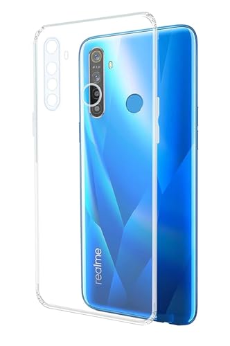 Image of COVERBLACK Rubber Silicone Back Cover for Realme 5s - Transparent