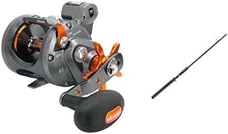 Okuma Fishing Tackle Cold Water Linecounter Trolling Reel CW-203D Silver & Lamiglas CG 80 GH 8' Trolling Rod with Graphite Handle 6-10Lb Kokanee & Trout CG80GH Black