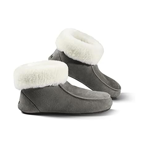 Fellhof Handmade Lambskin Slippers Women Men Unisex Lined Winter Summer Slippers Natural Product Breathable Beige Blue Grey Cover