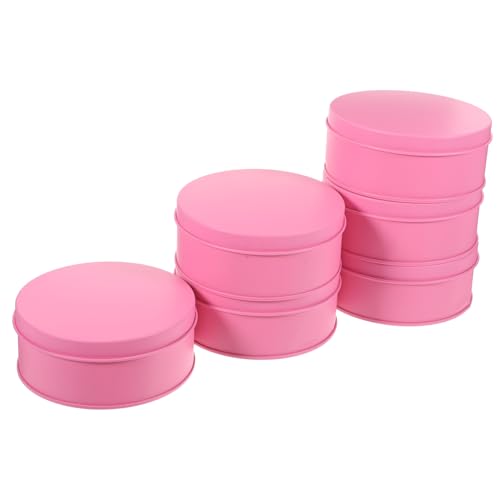 Holibanna 6 Piezas Caja De Almacenamiento De Envasado De Harry Lata De Galletas Redonda Redondo Dar Latas De Galletas Festivas Latas De Galletas Navideñas Estaño Azúcar Rosa Hojalata
