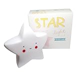 FILO Luz Nocturna Infantil en Forma de Estrella Blanca , Luz de Noche para Niños LED