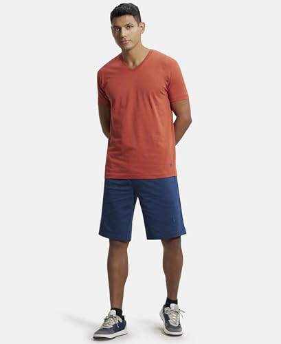 Image of Jockey 2726 Men's Super Combed Cotton Rich Solid V Neck Half Sleeve T-Shirt