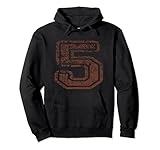 Big Maroon Color Number 5 Five Grunge Distressed