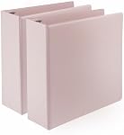 Samsill Plant-Based 3 Inch Durable D-Ring, Made in USA, View Binder, Eco-Friendly, USDA Certified Biobased, 2 Pack, Rose