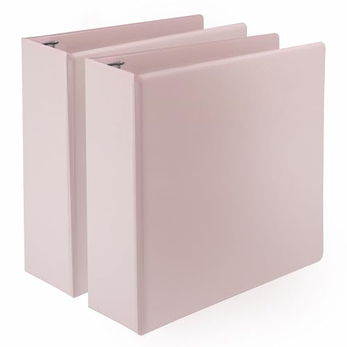 Image of Samsill Plant-Based 3 Inch Durable D-Ring, View Binder, Eco-Friendly, USDA Certified Biobased, 2 Count,Pack of 1, Rose