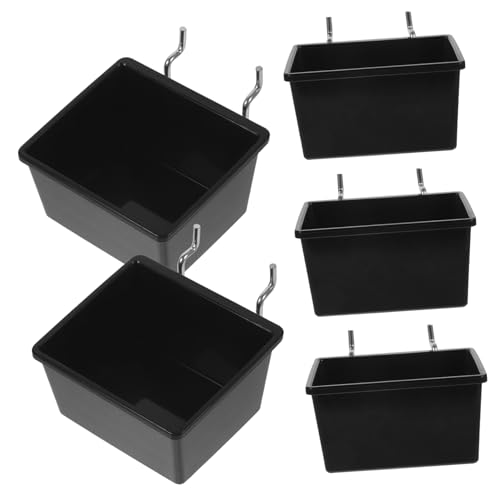 DIYEAH 5pièces Boîtes De Rangement pour Panneaux Perforés Noir Bacs Utilitaires Robustes Et Faciles à Installer pour Garage Et Atelier