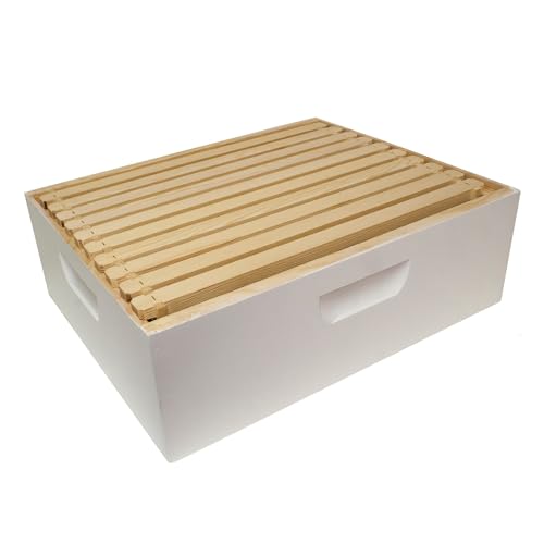 Caja de miel mediana Harvest Lane con cuadros y base