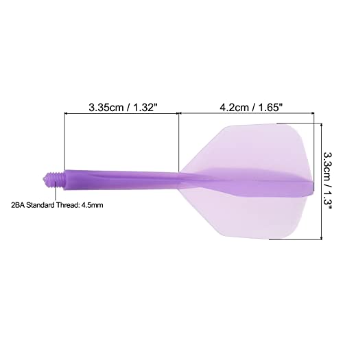 PATIKIL Integrated Dart Shaft & Flights, 6 Pack Durable Plastic Dart Flight Set, Purple - Image 2