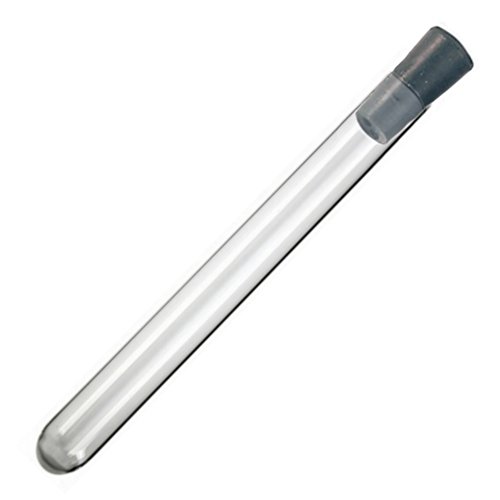 16x150mm Glass Test Tube, With 16mm Rubber Stopper, Black (Pack 10) Karter Scientific 402A2