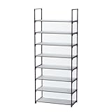 ZENTOU 8段ワイド 【新型壁＆靴保護機能】 シューズラック スリム 玄関収納 大容量20~24足 靴箱 下駄箱 狭い玄関対応 省スペース 半透明PPシート付き 壁面保護 防汚 防水 組立簡単 手袋付き 幅60×奥行28×高さ140cm ブラック