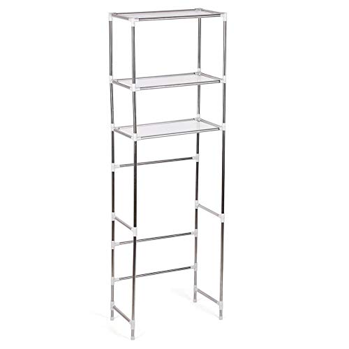 Estantería para el Inodoro con 3 Estantes, Estantería para Baño WC de Acero Inoxi Estantería Auxiliar para Almacenamiento Ahorro de Espacio Mueble Encima del Retrete WC (160 * 53)
