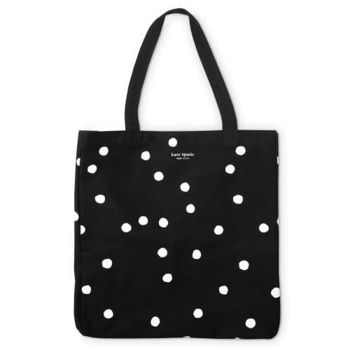 Image of kate spade new york Canvas Tote Bag for Women, Cute Tote Bag for Teacher, Canvas Beach Bag, Book Tote with Pocket