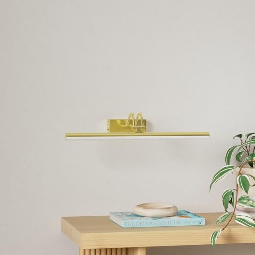 RAIFOOLLY Picture Light,Wireless Art Lights for Paintings,20" Battery Wall Light,Remote Control Accent Lighting with Timer and Dimmable for Frame,Portrait,Artwork-Spray Painted Gold