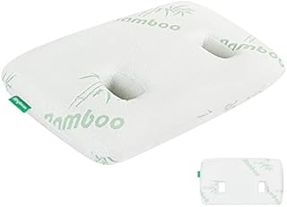 ibigbean Ear Pillow with Ear Hole for Ear Pain Relief | Memory Foam Piercing Pillow with 2 Holes for Ear Protection | Ear Hole Pillow for Comfortable Side Sleeping with Earplugs | Headphones | Earbuds