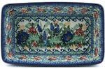 Polmedia Polish Pottery Loaf Pan 8" UNIKAT - Motherland Garden Pattern Handmade in Boleslawiec Poland by Ceramika Artystyczna + Certificate of Authenticity