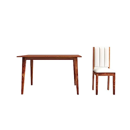 Image of DRIFTINGWOOD Tiya Dining Table 4 Seater | Four Seater Dinning Table with 4 Chairs for Home | Rosewood, Honey Finish, Self Assembly(DIY)