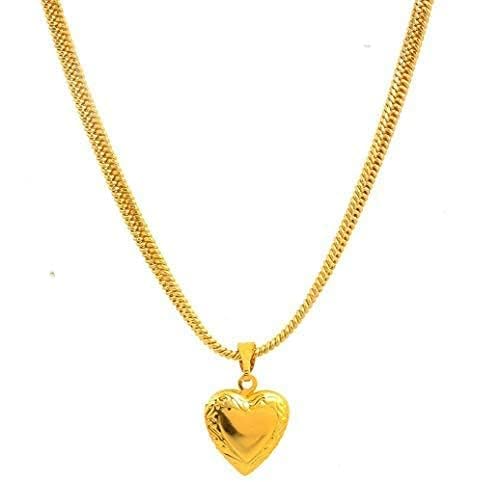 Image of Handicraft Kottage 1gm 22Ct Gold Plated chain with Pendant | latest & Stylish Celebrity Inspired Chain /Necklace /Jewellery Set /Fashion jewellery for Men, Women Boys Girls