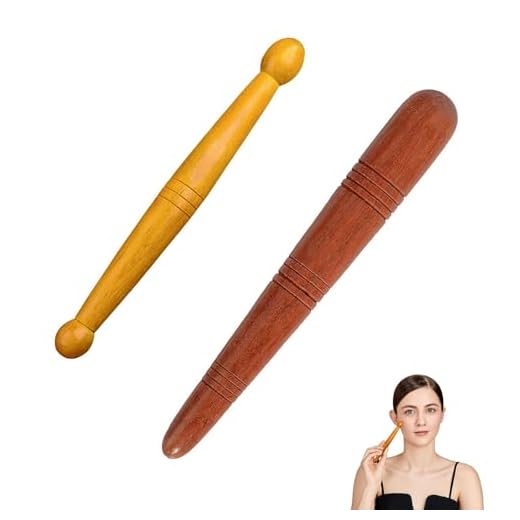 2 Stück Holz Akupressurstift, Fuß Holz Massagestab, Holz Akupunkturstift Punktsucher, Muskel Massageroller Stick, Trigger Massage Stift für Schulter Rücken Bein Entspannung