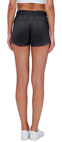 Lavento Women\'s Workout Shorts Lightweight Active 3\" Running Shorts (4, 3\" Black)