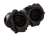 Black rose ear plug Flower gauge earrings Gothic wedding tunnel taper floral Halloween Handmade stretcher Evening 3-20mm