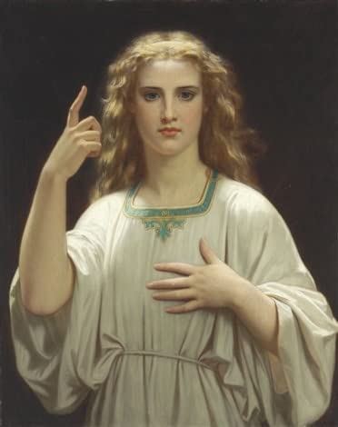 Affiche impression d'art Hugues Merle La Foi grand tableau toile salon 60x90