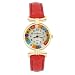 GlassOfVenice Murano Glass Millefiori Watch with Leather Band - Red