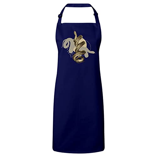 Tablier cuisine navy serpent noir avec grande poche pratique