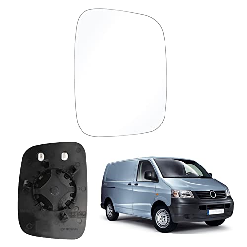 Espejo de repuesto para VW T5 Caddy, espejo retrovisor derecho calefactable retrovisor compatible con T5 2003-2009, espejo de cristal compatible con Caddy 2004-2015 (derecha) Cover