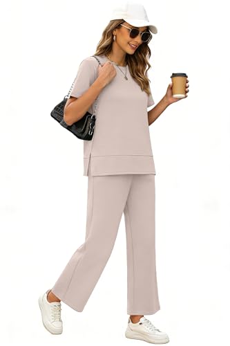 Image of XIEERDUO Women's 2 Piece Outfits Summer Lounge Sets Side Slit Loungewear
