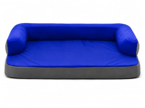Image of Cutepups Memory Foam (4XL, Blue /Grey Square Orthopedic Dog Bed Comfortable Dog Mattress for Sleeping, Washable pet Bed for Dogs Small,Medium,Large,XL,XXL.3XL,4XL