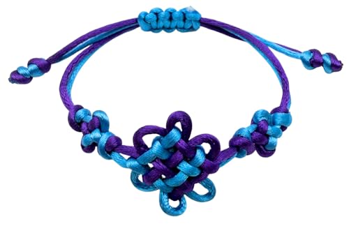 kdh Demon Hunters Handmade Traditional Korean Knot Bracelet, Accessory, Blue and Deep Purple Design. Adjustable length 4