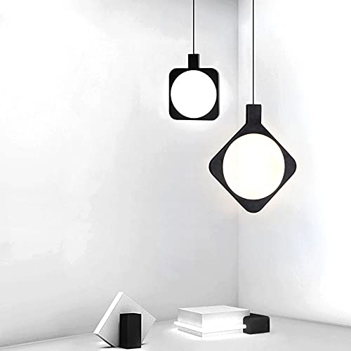 Lampes suspendues simples 11W suspension géométrique noire salon - 6
