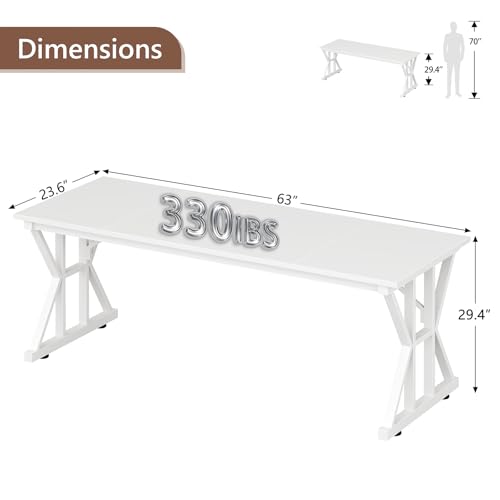 Image of 63 inch Large Computer Desk with Thickened Frame for Home Office, Living Room