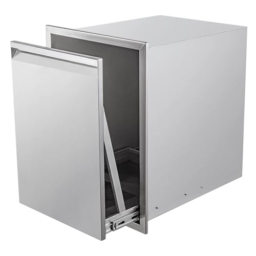 ROREP Outdoor Kitchen Trash Drawer, Pull-Out Double Trash Drawer 20Wx27Hx24D