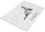 timalo® Kinderzimmer Teppich mit Namen | Personalisierbarer Kinderteppich mit Wunschname Dekoration Tiere individuelle Kinder Fußmatte drucken Lassen | carpet-t2-70x50-45-Robbe