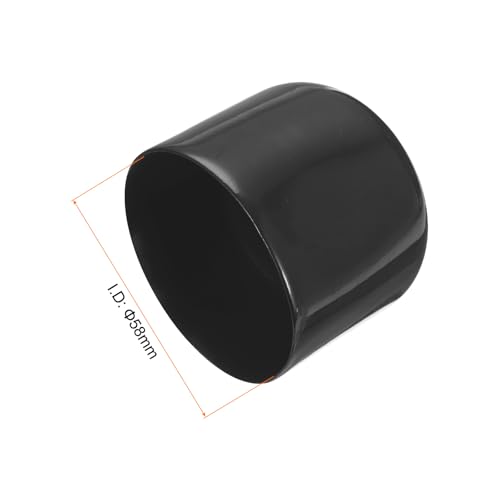 Image of uxcell 4pcs Rubber End Caps 58mm ID Vinyl Round End Cap Cover Screw Thread Protectors Black, 40mm Height