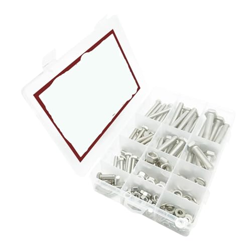 192pcs 304 M6 M8 M10 Stainless Steel Hex Head Screws and Nuts Assortment Kit Fasteners Tools Repair Accessories