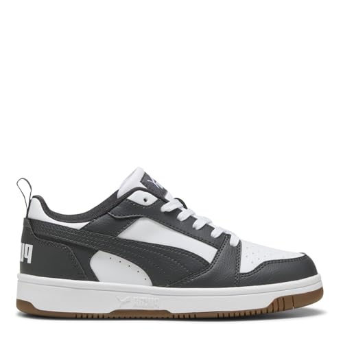 Chaussures PUMA Rebound V6 LO JR 38 blanc gris gum basket basse enfant