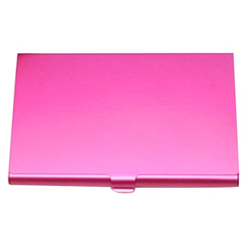 Aluminium Alloy Portable Credit Business Id Card Holder Wallet Box Case Rose Red Clever fashion