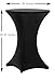 Tina's 30x42 Inch Highboy Spandex Cocktail Table Covers Black, Cocktail Table Tablecloth, Fitted Stretch Cocktail Tablecloth for Round Tables