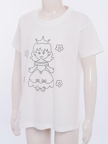 Boys Girls Coloring Tee Shirt DIY Hand Painted T-Shirt Kids Round Neck Short Sleeve Top Color Your Own4