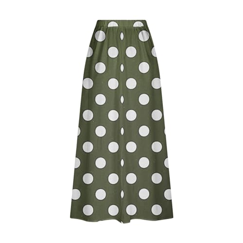Womens Polka Dot Maxi Skirts Casual Loose A Line Elastic Waisted Skirt Elegant Vintage Outfits for Business Casual4