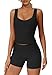 Alaroo Workout Sets for Women 2 Piece Spring Summer Outfits U Neck Crop Tank Tops High Waisted Biker Shorts Gym Clothes Lounge Two Piece Matching Sets Black M