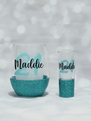 Generic Glitter Wine, Shot Glass Gift For 21St Birthday cover