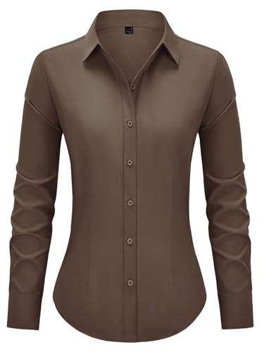 Button Down Shirts for Women Dress Shirt Long Sleeve Wrinkle