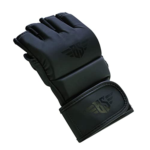 Mma Gloves, Ufc Kickboxing Gloves, Mma Sparring Gloves, Mma Training Equipment, Fighting Gloves For Mixed Martial-Arts, Mma Training Gloves Adults Men & Women By Besmart (Matte Black, Small) #TOP2