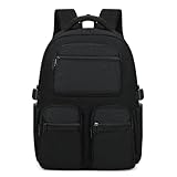 Sunborls Classic Basic Elementary School Middle School and High Bags Cute Unisex Bookbags Waterproof Leisure Travel Backpack（Black）