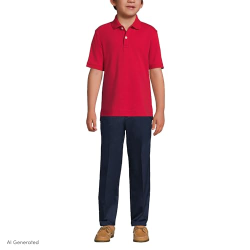 Image of Lands' End School Uniform Kids Short Sleeve Interlock Polo Shirt